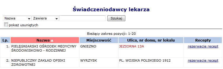 Rysunek 24 Dodawanie blokady zakresów recept W przypadku braku właściwego rekordu lub wykraczania podanego zakresu blokowanych recept poza jedna pulę, operator zostanie o tym poinformowany