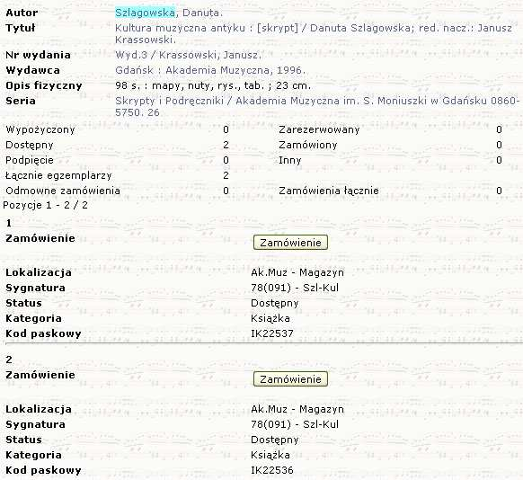 Następnie należy potwierdzić zamówienie na kolejnym ekranie: Zamówiona pozycja ma teraz status W toku lub W przetwarzaniu.