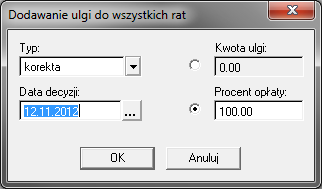 2 Data decyzji: Wprowadzamy datę decyzji o przyznaniu ulgi.