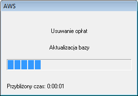 Otworzy się okno Wybieranie wierszy, a po dokonaniu wyboru Usuwanie opłat.