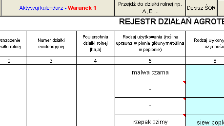 4. Praca w Aplikacji Wypełnianie Rejestru 1.