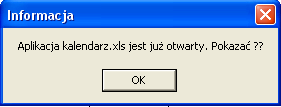 xls zostanie uruchomiony automatycznie.