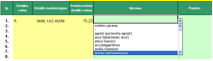 Wybierz datę z kalendarza.