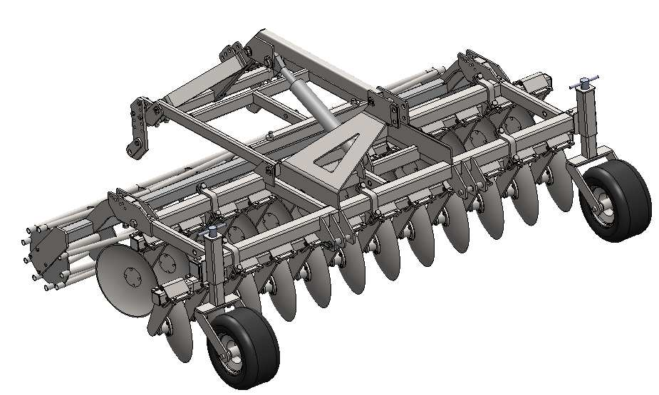 Rys. 1. Agregat uprawowy wyposażony w 3-rzędowy kultywator z włóką Fig. 1. Cultivation aggregator with 3-row cultivator tool and clod-crushing frame Rys. 2.