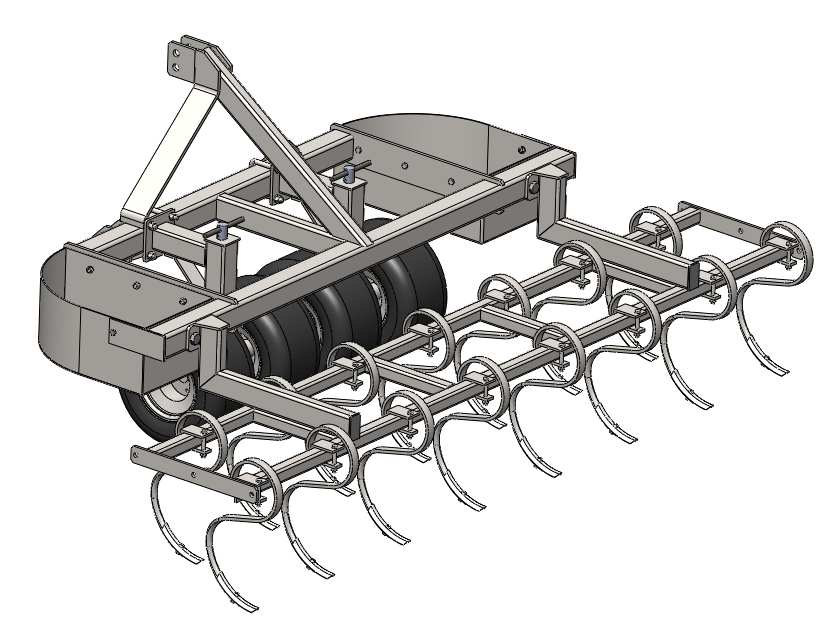 Rys. 3. Narzędzie przednie z kultywatorem Fig. 3. Front tool with cultivator 5. Wyniki badań Średnia wilgotność bezwzględna gleby w czasie badań wynosiła 10,2%. W tab.