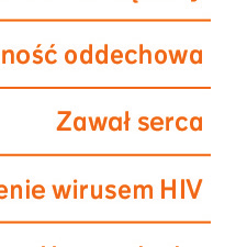 ubezpieczeniem. Przykład: Pierwszą chorobą jest zawał serca.