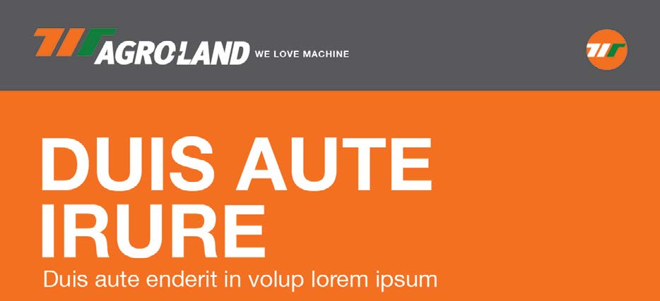 LAYOUT SUBMAREK KOLORYSTYKA LAYOUTU PODSTAWOWA & ROZSZERZONA AGRO-LAND AGRO LAND GROUP & BRANDS ORANGE GREY DARK GREEN LIGHT GREEN SUNNY YELLOW BLACK Pantone 165 C CMYK 0.70.100.0 RGB 243.112.