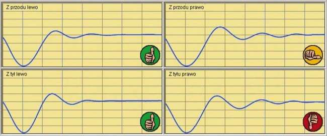 Przebieg pomiaru i jego interpretacja na ekranie urządzenia wykorzystującego technikę niskoczęstotliwościową (do 5 Hz) Tej wady nie ma wykorzystywana przez niektórych producentów urządzeń