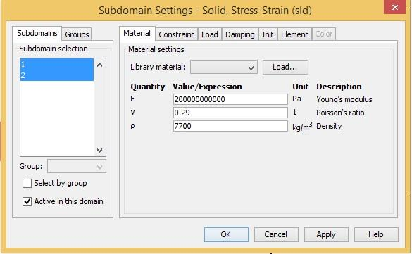 2) Do analizy obciążeń wybieramy odpowiedni moduł: StrukcturalMechanics Solid Stress-Strain Staticanalysis 3) Importujemy utworzony detal do Comsola Model w