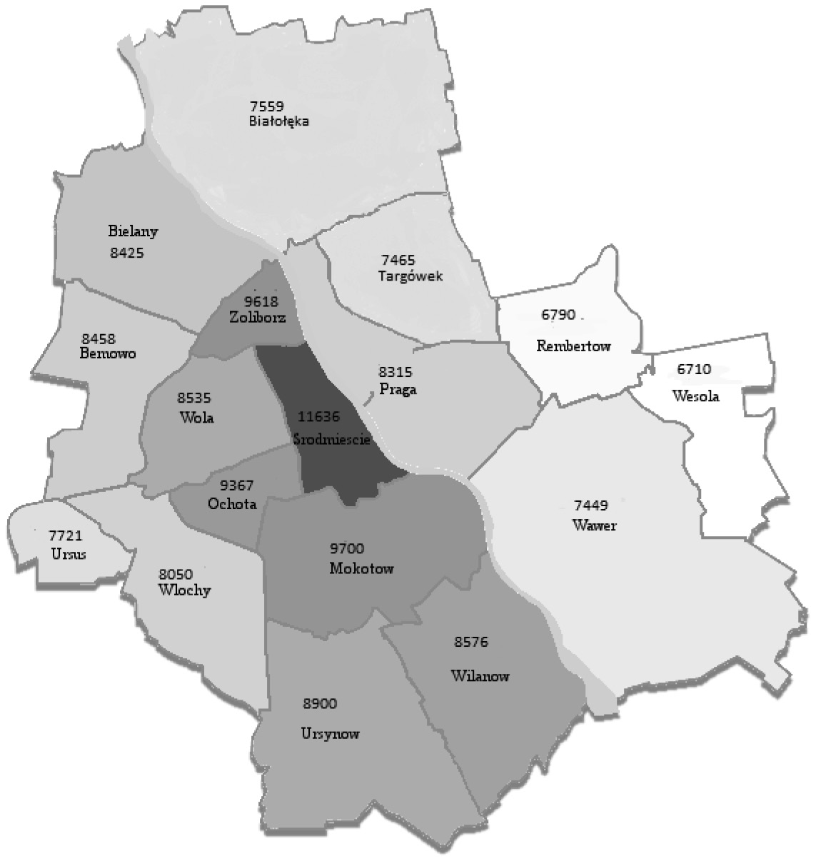 266 Mariola Chrzanowska 2. Materiał badawczy Badaniem objęto 500 mieszkań pochodzących z warszawskiego wtórnego rynku mieszkaniowego.