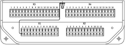 Zespoły sterownicze CM/TEL 57 Zaciski przyłączeniowe zespołu sterowniczego CM/TEL-X/X-12-03A X1 X2 Nr zacisku Przeznaczenie Nr zacisku Przeznaczenie 1 Uziemienie 1 Gotów (1) (wspólny) 2 Nie