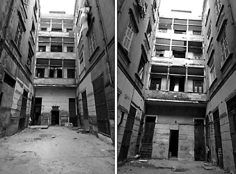 Photos representing the staircases in relation to the upper floors [8] Fig. 15. Different types of deterioration on wekalet El-Lamoun main façade d.