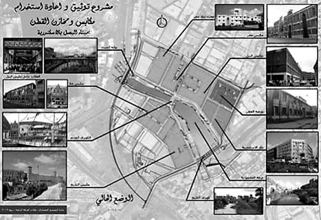 Fig. 7. Modified map in Arabic presenting current situations of the seven studied buildings surrounding the canal. (Source: authors, 2012) Fig. 8.