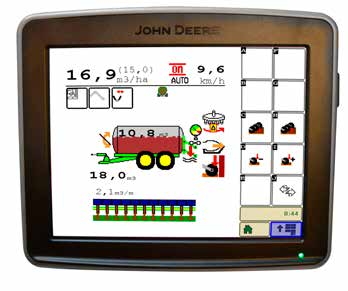 Zastosowanie systemu NIR w ciągnikach John Deere umożliwia wykorzystanie technologii automatycznej regulacji prędkości w zależności od parametrów docelowych.