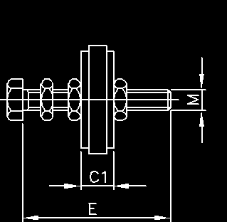 10B - 1 125 55 16,5 10 M10 60 0,14 F 07134 CRS 3/4" - 12 3/4" x 7/16" 12B - 1 147 80 19,5 12 M12 80 0,22 Dwurzêdowe añcuch Wymiar ISO Kod Typ A B C1 C2 D M E kg F 07135