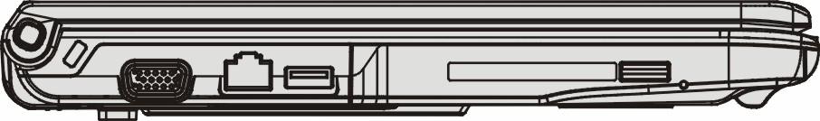 Przegląd systemu Lewa strona Ilustracja 5 (1) Urządzenie zabezpieczające przed kradzieżą Kensington Lock (2) Port VGA (3) Port RJ-45 (4) Port USB