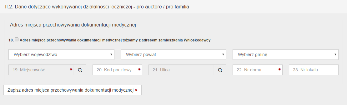 korzystać z prawa do wystawiania recept refundowanych dla siebie, małżonka, wstępnych i zstępnych w linii prostej oraz rodzeństwa (recepty pro auctore/ pro familia)" lub "Wnioskodawca jest osobą,