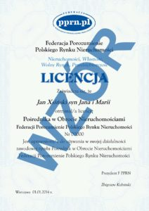 programowe określone przez Federację do uzyskania licencji pośrednika F PPRN.