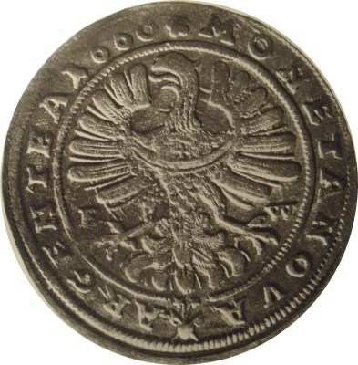 Bił monety do tej pory wspólnie z braćmi oraz pod własnym stemplem w mennicy brzeskiej w latach 1659-1672 - krajcary, 3, 6, 15