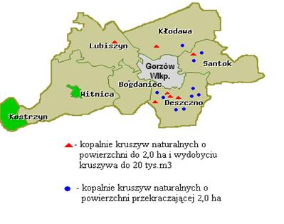 Tabela 54. Małe złoża kruszyw naturalnych na terenie powiatu gorzowskiego - stan na sierpień 2012 r.