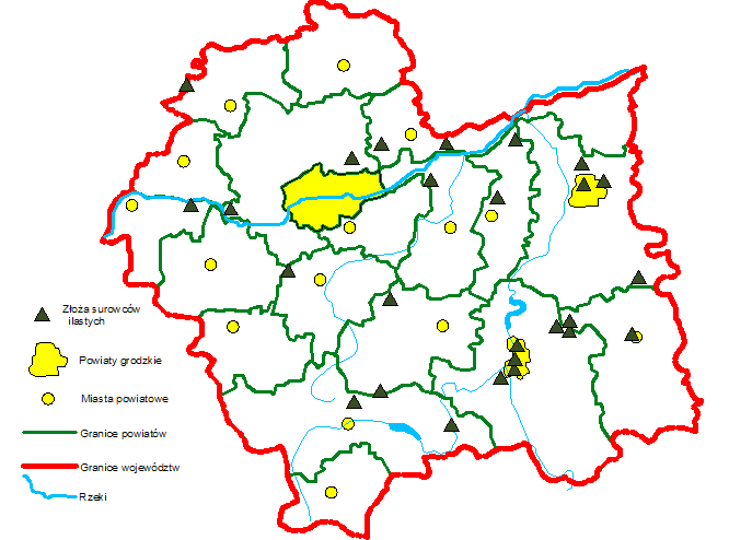 19 Zasoby i wydobycie surowców ilastych Kopalina Bentonity i iły bentonitowe Surowce ilaste ceramiki budowlanej Złóż ogółem/ eksploatowanych Zasoby [ tyś. ton] stan na 31.