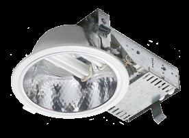 DOWNLIGHTY DL 230G Świetlówkowa oprawa typu downlight Moc: 1x13W-2x26W / 1x42W Trzonek: G24-q1/q2/q3; GX24-q4; E27 Układ optyczny: fasetonowy odbłyśnik aluminiowy z przesłoną szklaną Korpus: stal