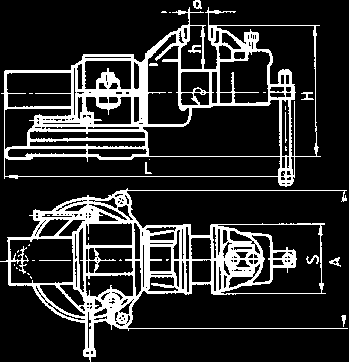 IMAD A ŒLUARKIE NATAWNE Typ HEAVY DUTY ALL AXI VICE Type ztywna budowa. Korpus, szczêka i podstawa wykonane z wysokiej jakoœci eliwnych odlewów. Pozosta³e czêœci wykonane z wysokiej jakoœci stali.