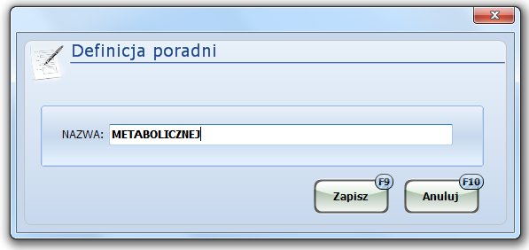 Znaczenie przycisków (dostępne opcje): [Zapisz] - dane zostaną zapisane, powrót do Definicji skierowania do specjalisty, [Anuluj] - powrót do Definicji skierowania do specjalisty