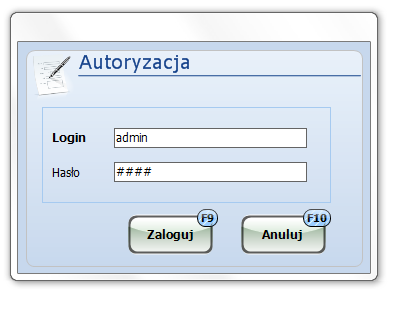 3. Logowanie Po uruchomieniu programu pokazuje się Rodzaj operacji.