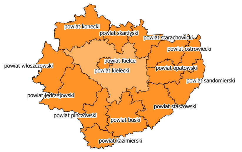 Według danych Urzędu Gminy Miedziana Góra na koniec 2014 roku powierzchnia ogółem gminy