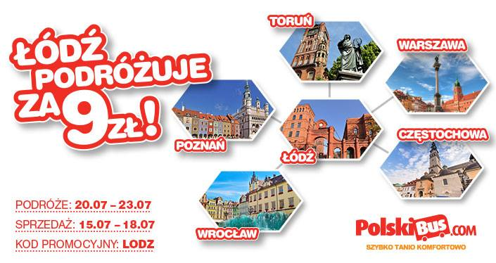 Promocja Łodzi Polskiego Busa z Polski Bus w te wakacje robi co może, aby zapewnić wam jak najtańsze przejazdy. Kolejna promocja od Bociana obejmuje podróże z i do Łodzi.