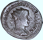 Gordian III 238-244, antoninian, Aw: Popiersie w koronie radialnej w