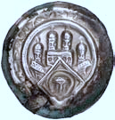Kolonia- biskupstwo, Filip I von Heinsberg 1167-1191, denar, Aw: Biskup z pastora em i ewangelarzem,