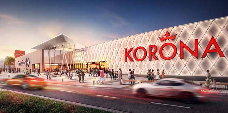 KORONA Shopping & Entertainment Centre Project information: GLA 35 000 sqm, 120 shops and