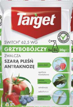 Ilość na displayu: 00 Switch 6,5 WG najwyższy standard ochrony owoców przed szarą pleśnią Środek grzybobójczy, koncentrat w formie granul do sporządzania zawiesiny wodnej, o działaniu wgłębnym i