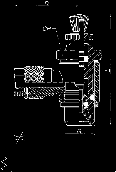 ZAWÓR DŁAWIĄCY WKRĘCANY DO PRZEWODÓW Z TWORZYW SZTUCZNYCH Z GWINTEM M5 DO G1/4 TYP II BANJO FLOW REGULATOR, MANUAL REGULATION, TYPE II G TUBE D Lmin Lmax CH M5-6/4 16,5 30,5 35 8 80.5092.05.