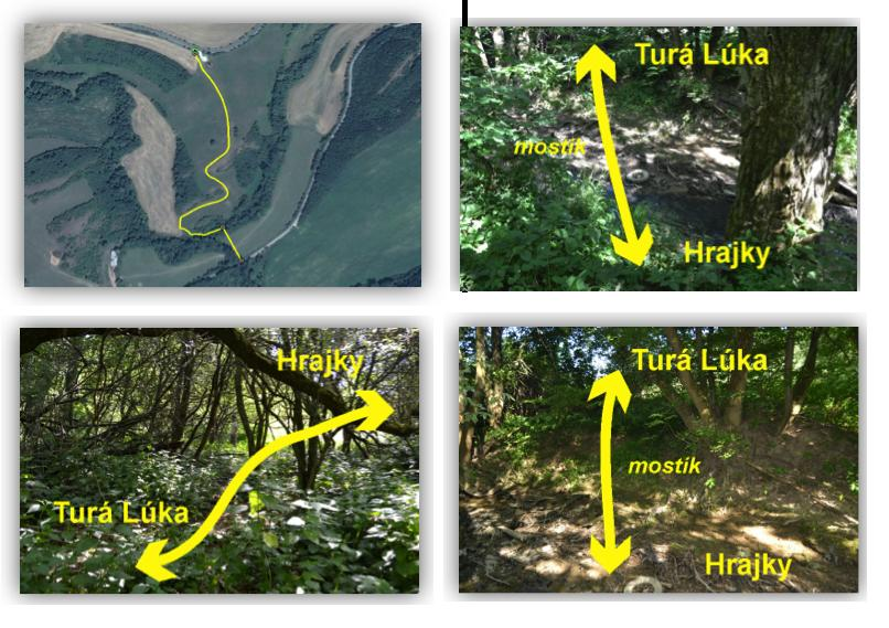 Rozhľadňa Hrajky chýbajúce prepojenie z cesty III. triedy č.500 017 a most cez rieku Myjava.
