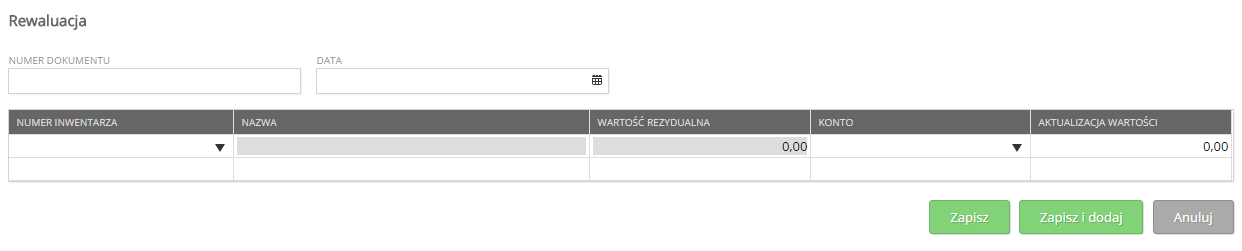 Umorzenie środków trwałych Dokonaj umorzenia środków trwałych przechodząc do Środki Trwałe > Umorzenie > Nowe Umorzenie. Następnie uzupełnij dane w nowo otwartym oknie.