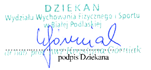 IV semestr Kod przedmiotu Nazwa modułu/przedmiotu Forma zajęć Liczba godzin Liczba punktów ECTS Forma zaliczenia 06. Psychologia aktywności fizycznej wykład / 30 2 egzamin 09.