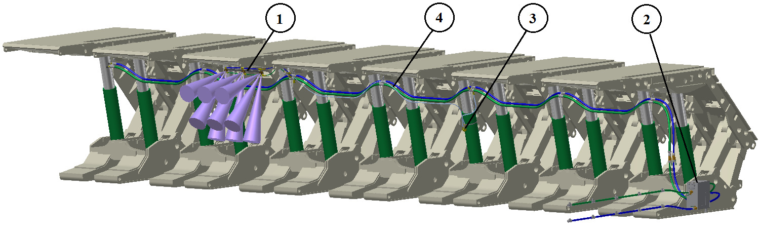 a) b) Rys. 3. Główne elementy powietrzno-wodnego systemu zraszania: a) typ KOMAG, b) typ KOMAG-N [6, 7] Rys. 4.