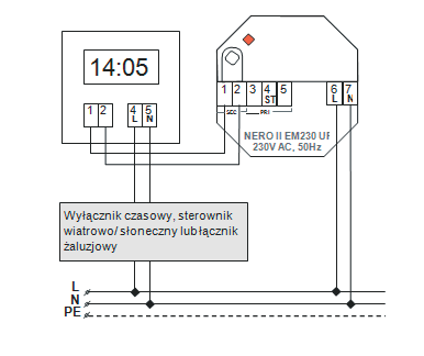 30m Temperatura pracy: 0 C 45 C Klasa szczelności: IP 40 Wymiary: Ø 45mm Certyfikacja: CE Przekażnik NERO II 16A UP* Transkoder NERO II / INTRO II Napięcie zasilania: 230 V / 50 Hz Styki