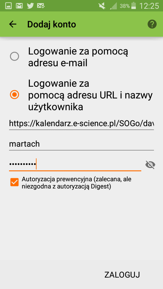 użytkownika i hasło (takie jak przy logowaniu do platformy e-science.