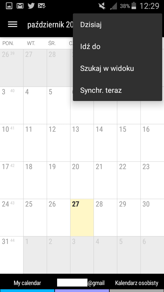 Aby zsynchronizować nowo dodane wydarzenie z Kalendarzem sieciowym należy kliknąć ikonę trzech kropek w prawym górnym rogu okna