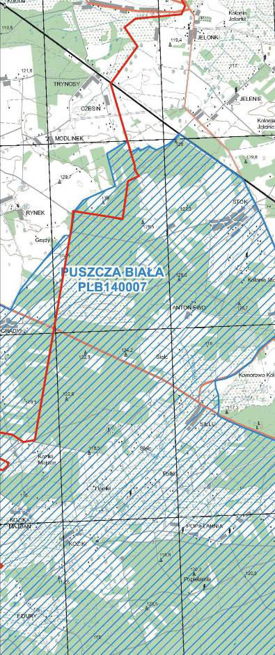 w sprawie obszarów specjalnej ochrony ptaków Natura 2000 wraz z późniejszymi zmianami). Teren ten zajmują obecnie uprawy polowe.