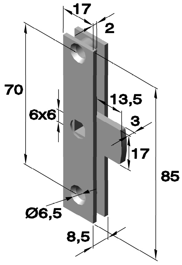 H-15 Art.Nr. 6308 08 (z otworami) rygiel lewo i prawo stronny pasujący klucz : 6311.01.