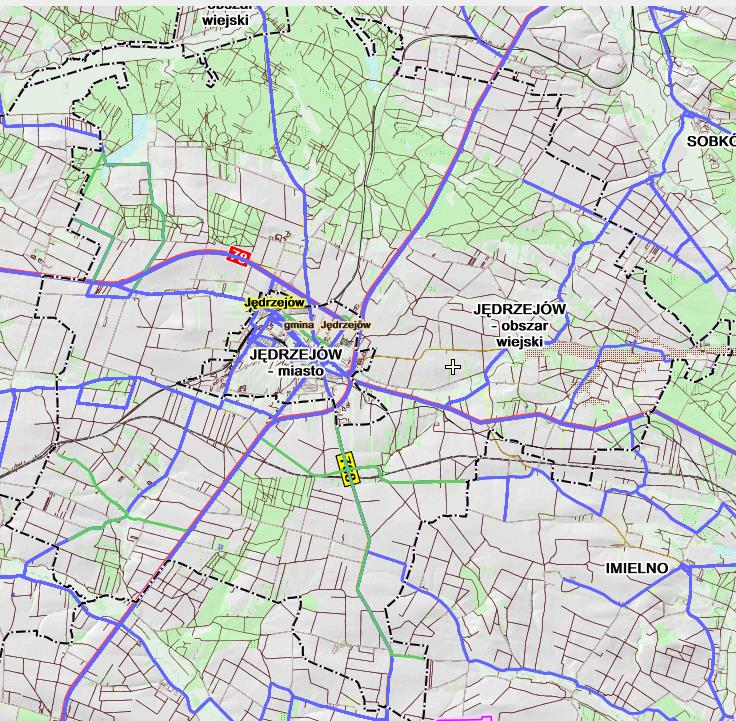 Rysunek 6. Główne powiązania komunikacyjne gminy Jędrzejów (http://sipws.wrota-swietokrzyskie.pl/) Przez teren gminy przebiega linia kolejowa Warszawa Kraków.