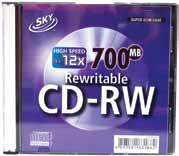 Oferta obejmuje szeroki wybór nośników CD-R i CD-RW. Opis Opak. 01.090.0035 CD-R 700 MB 52x slim case 10 szt.