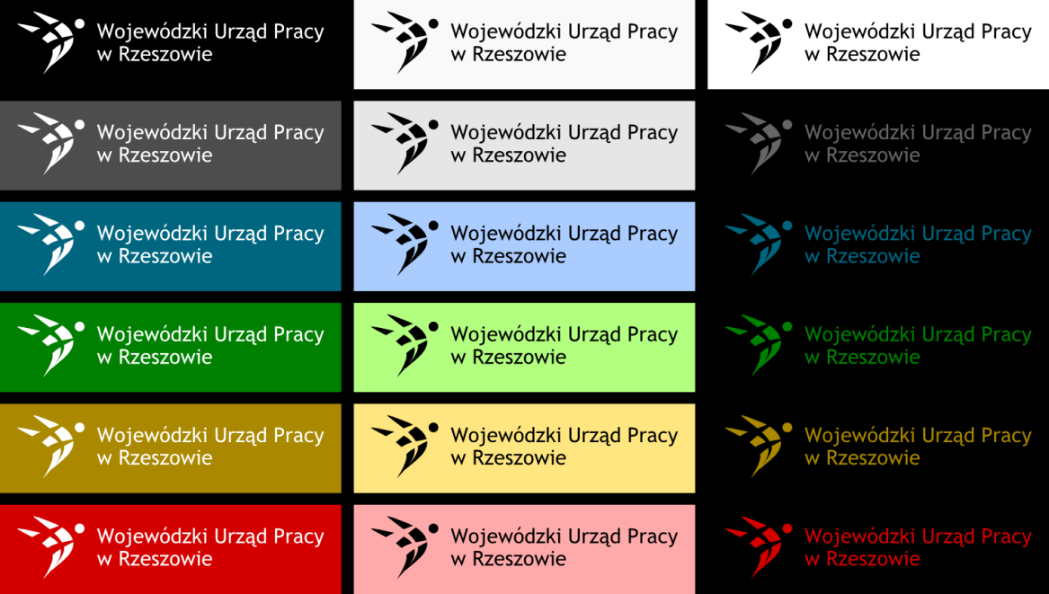 Wersje monochromatyczne Dopuszcza się następujące wersje znaku: Znak jednolity biały tło musi być