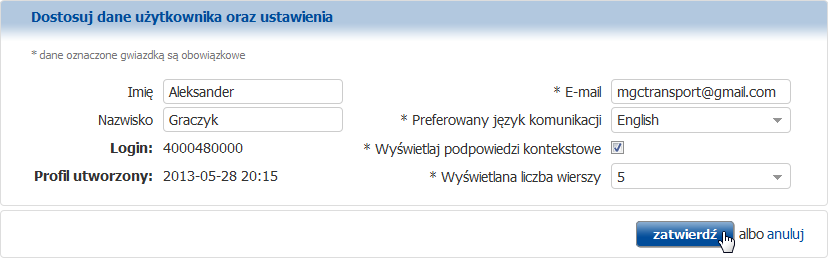 w pole Weryfikacja hasła wpisz identyczne