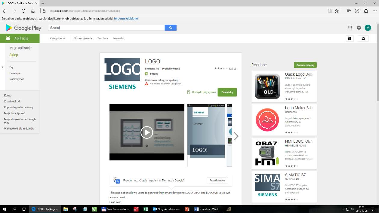 Internetowy sterownik podlewania ogrodowego na LOGO! Rysunek 1. Aplikacja LOGO! App w sklepie Google Play Rysunek 2. Konfigurowanie zgody na dostęp wynosi ok. 2 EUR (zakupy w aplikacji).